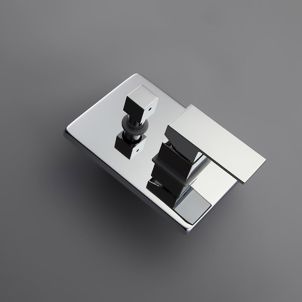 Dree Modern ABS Ceiling Mounted Rain Shower Head & Hand Shower Set Single Handle Brass in Polished Chrome window image