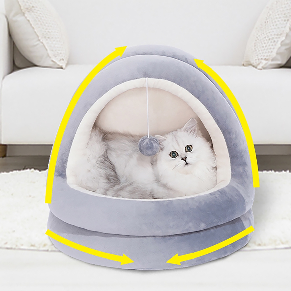 Modern Velvet Pet Bed with Thick Cushioned Pad window image