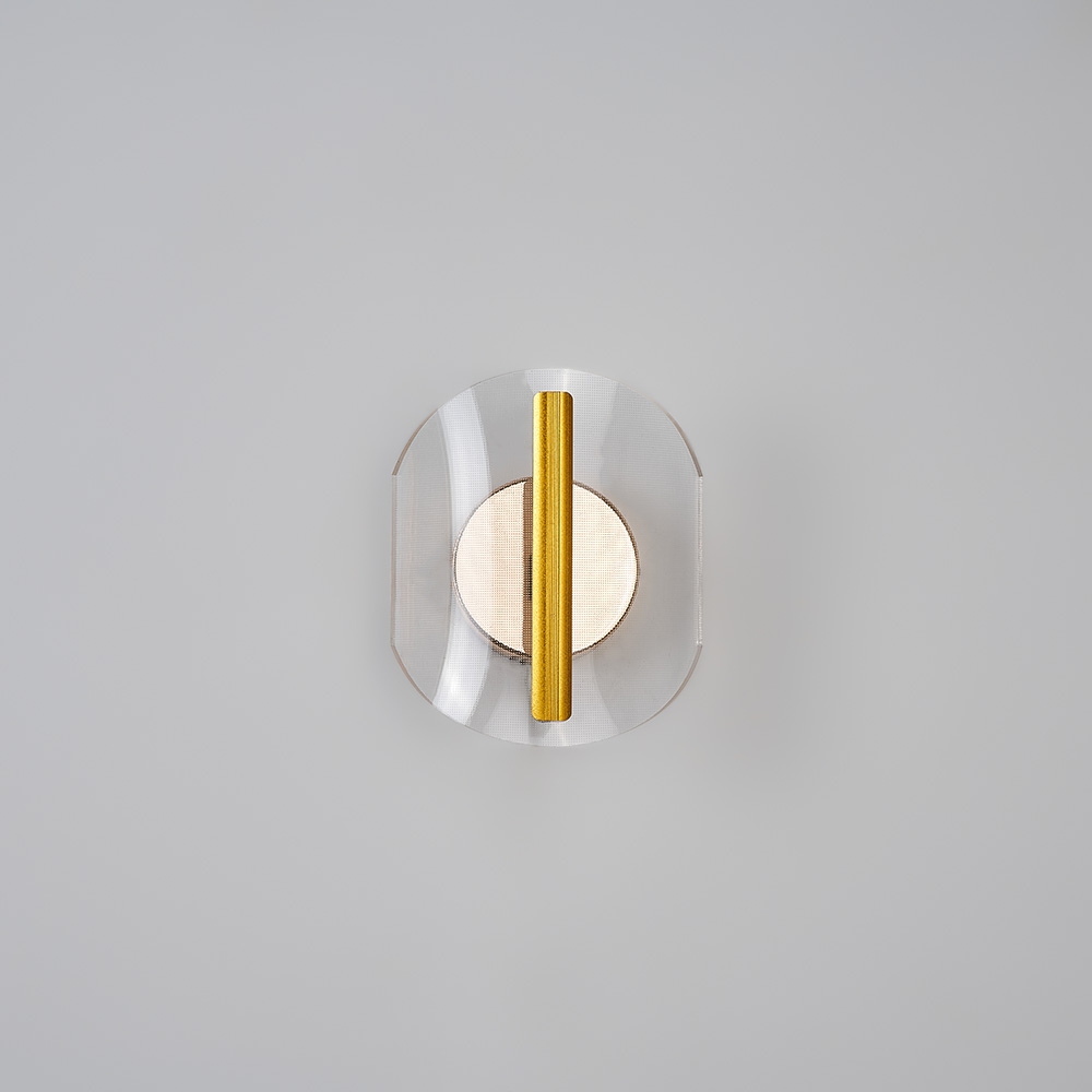 Gold LED Acrylic Wall Sconce 2 Light Indoor Wall Lamp Modern window image