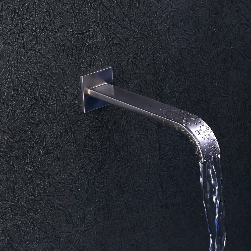 Dree 24" Stainless Steel Brushed Nickel Ceiling Mounted Rain Shower Head & Hand Shower & Tub Spout Shower Set Single Handle window image