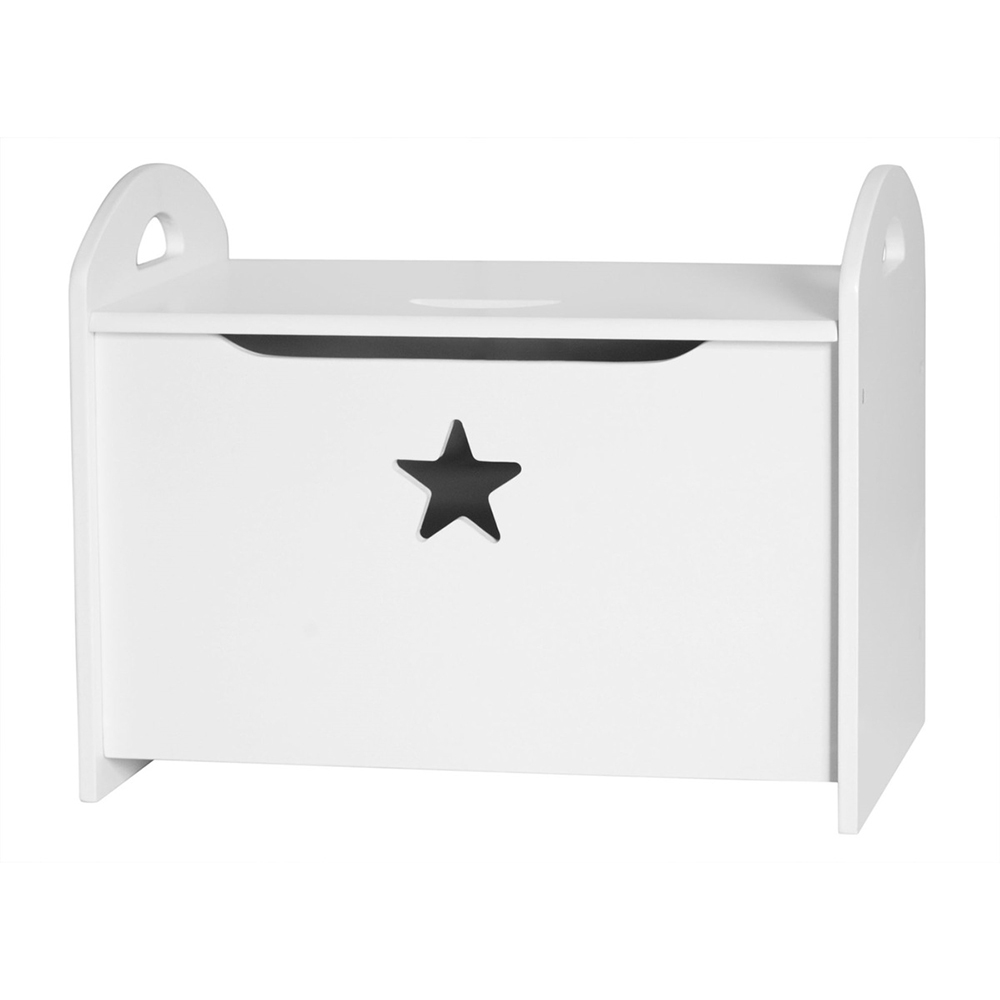 White Kids Storage Box for Toys Modern Storage Bench window image