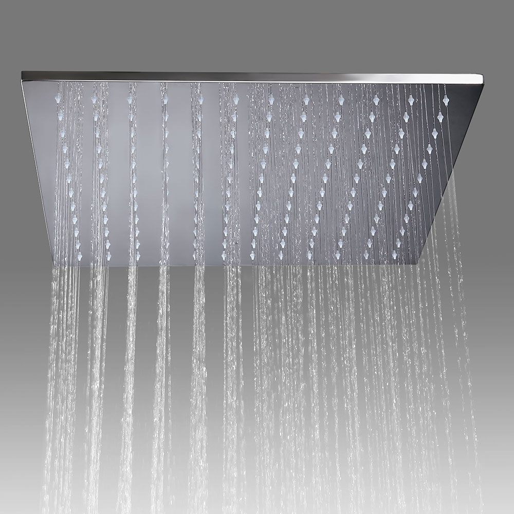 Modern Style 20" Polished Chrome Square Rain Shower System with Handheld Shower & 3 Body Sprays Solid Brass window image