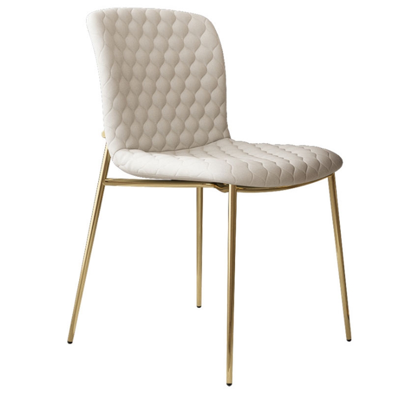 Upholstered Dining Chair White Velvet Dining Chair Gold Legs Side Chairs Set of 2 window image
