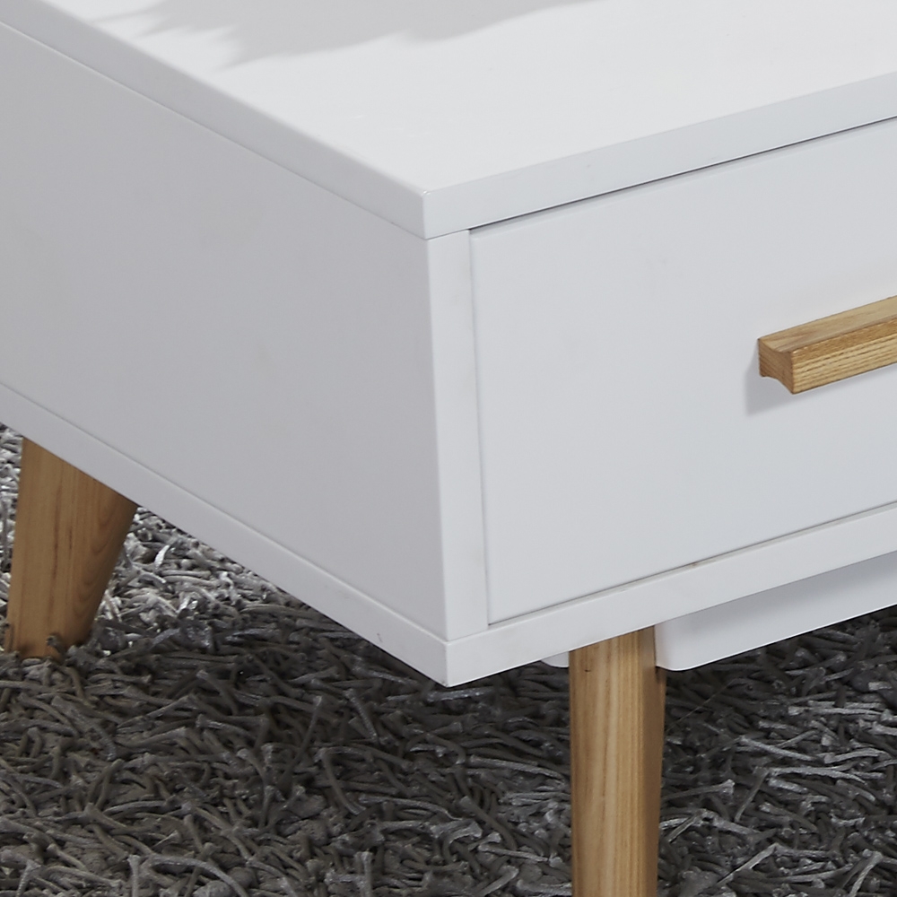 47.2" Rectangular Coffee Table with Drawers & Storage White window image