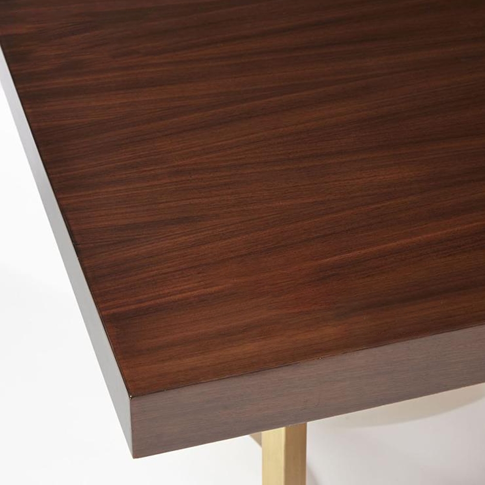 63" Modern Rectangular Desk with Solid Wood Metal Base Office Desk window image