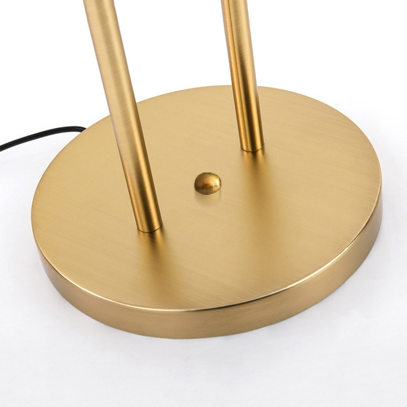 Modern Minimalist Torchiere Floor Lamp 2-Light with Glass Shade & Gold Metal window image