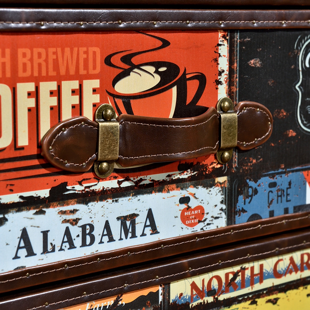 Modern Rectangular End Table with Drawers Side Table window image