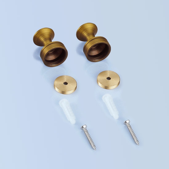 Retro Antique Round Solid Brass Wall Mounted Single Robe Hook Antique Brass Set of 2 window image