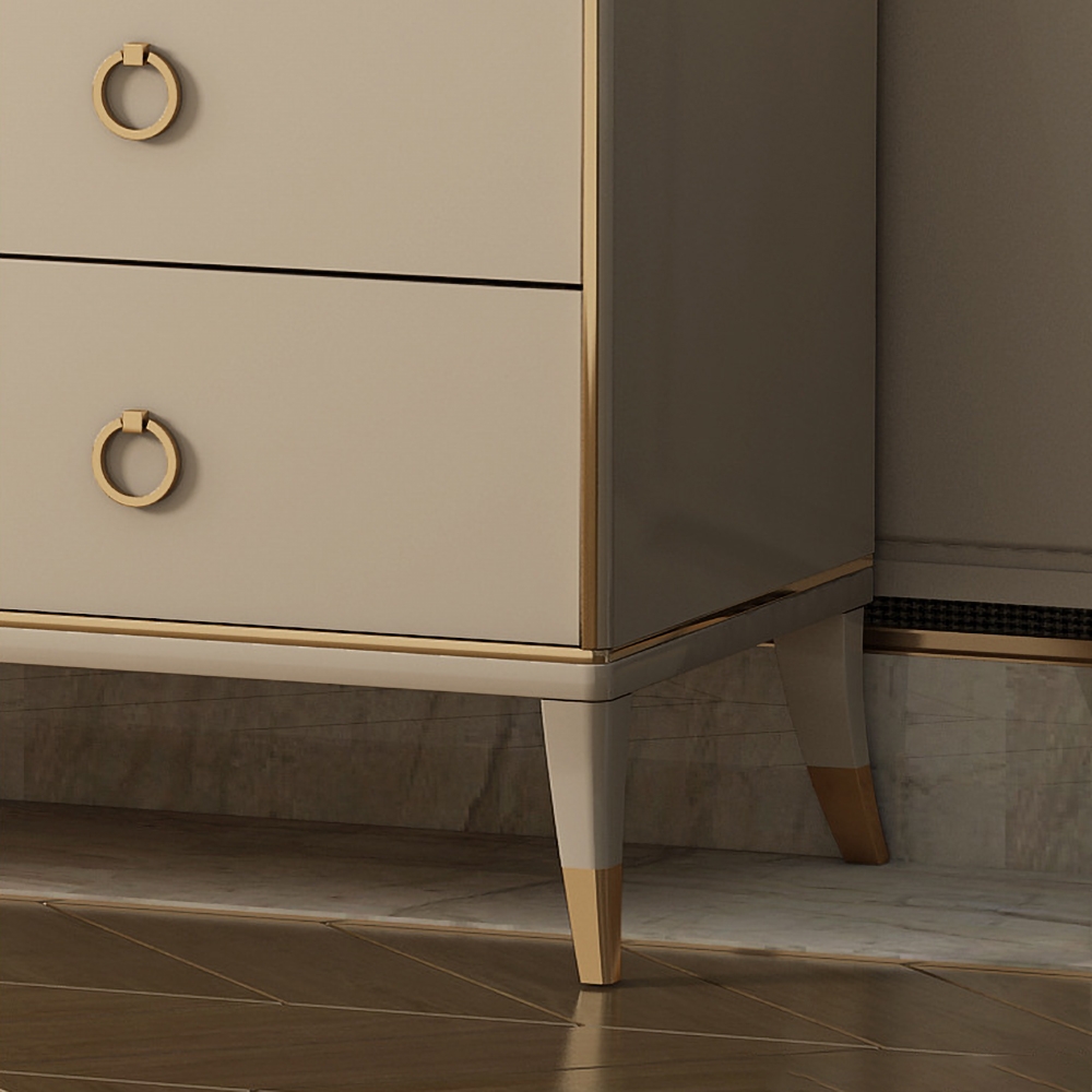 59" Contemporary Champagne Bedroom Dresser Accent Cabinet with 9 Drawers in Gold window image