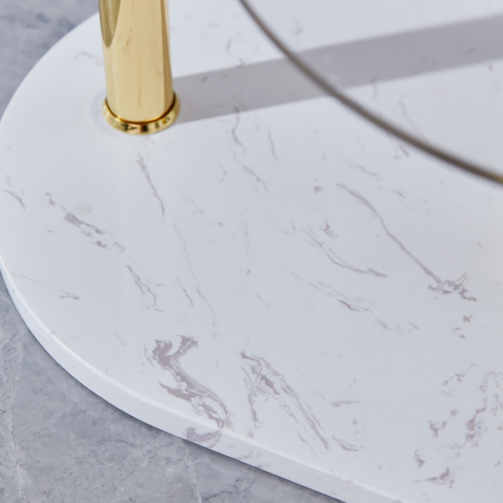 Modern Multi-functional Cloth Rack with Rail & Table in Gold window image