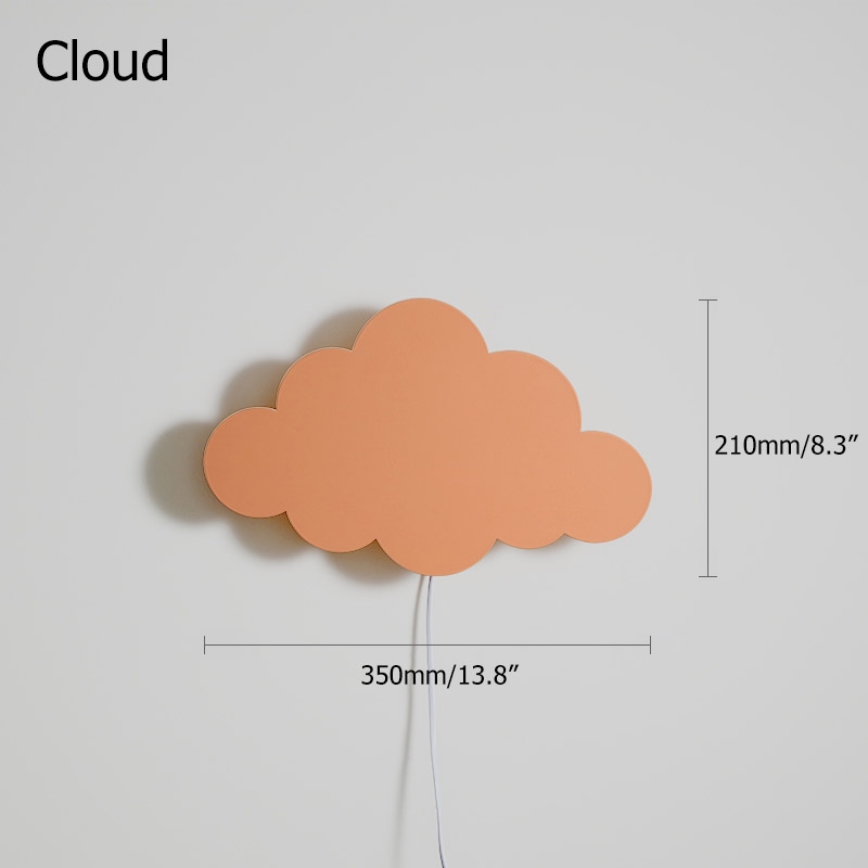 Modern Creative Plug-In Wall Light with Switch Cloud Kids Lighting in Orange window image