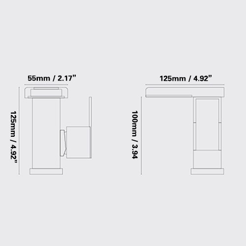 Mero Waterfall One Hole Bathroom Sink Faucet Chrome with Single Handle Solid Brass window image