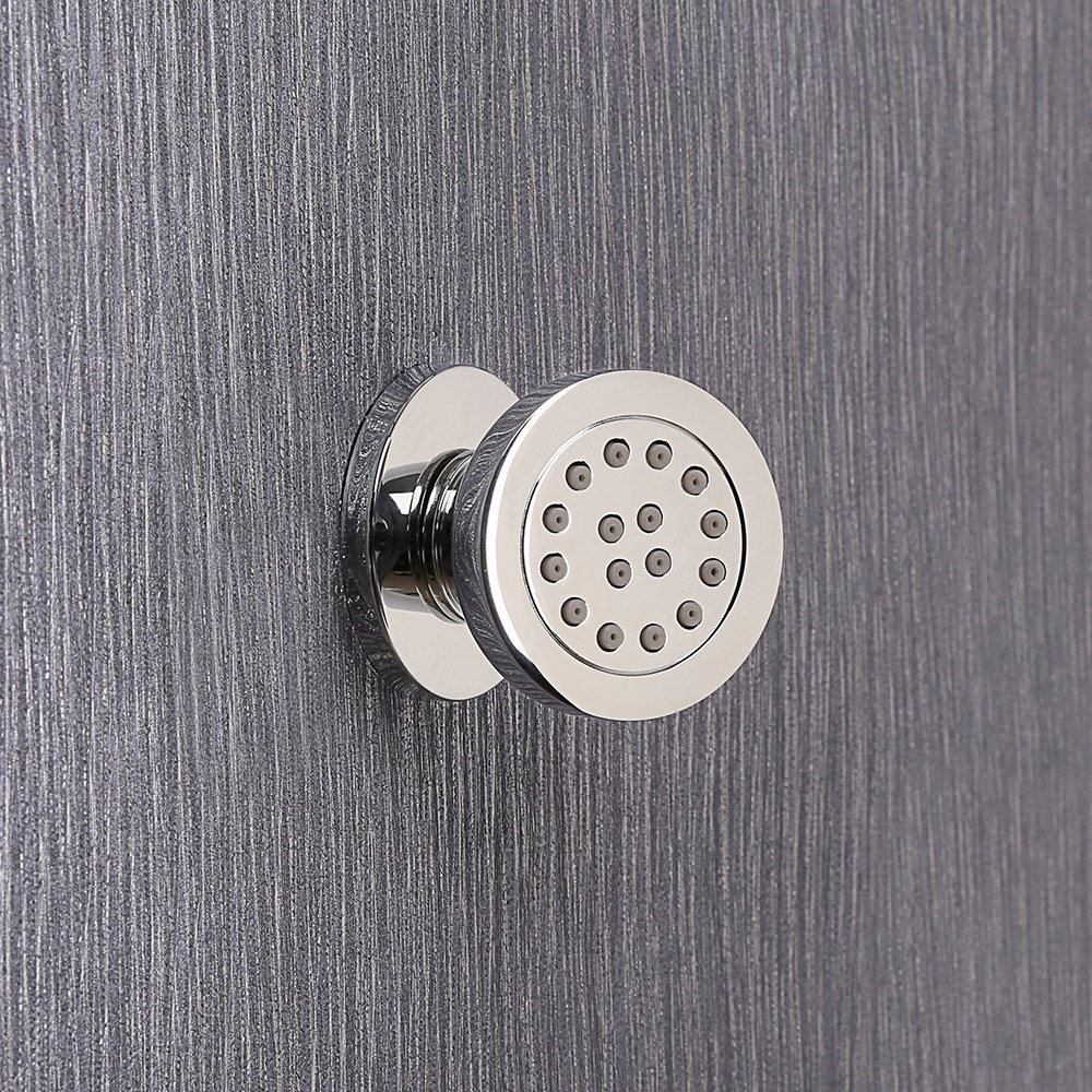 Round Wall Mount Solid Brass 1-Spray Adjustable Body Spray Shower Jet in Chrome window image