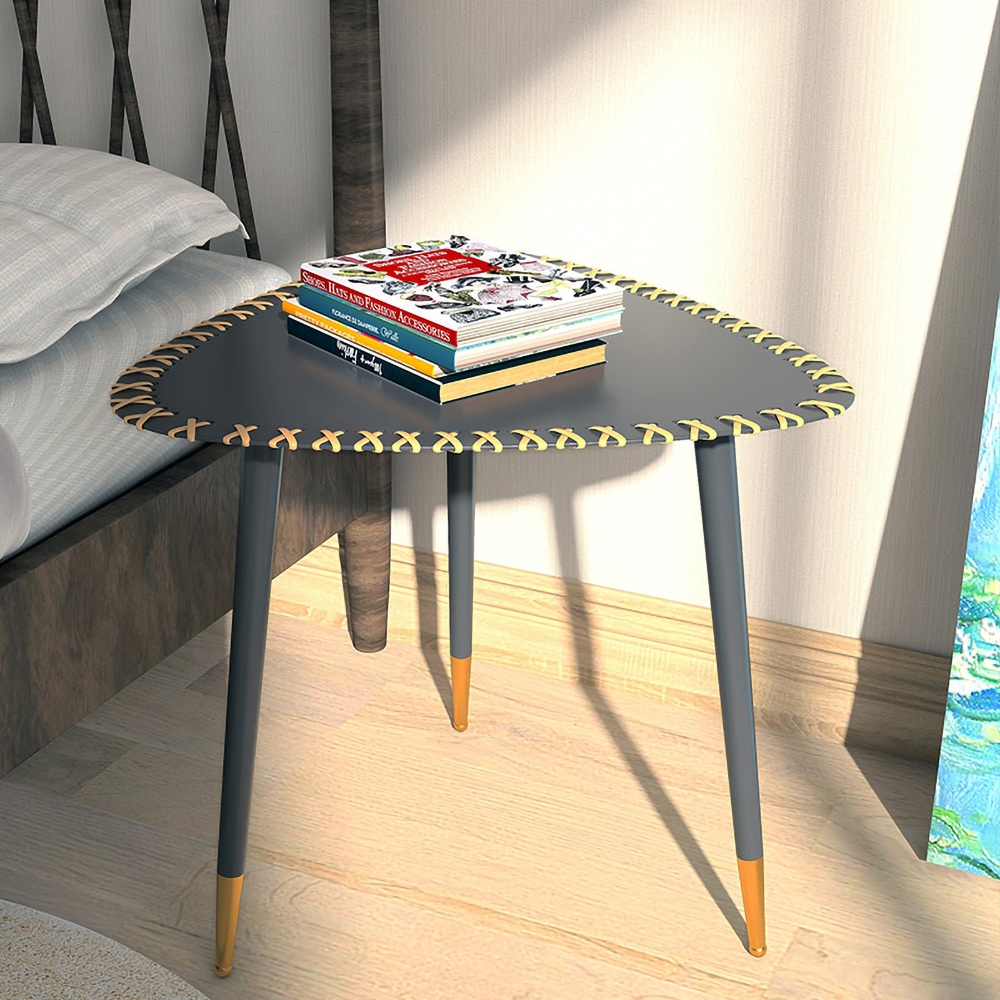 Modern Black Coffee Table Piece-of-2 Steel Tabletop window image