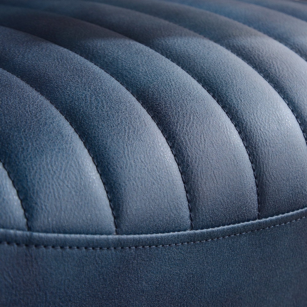 Industrial Accent Chair Leather Upholstered Accent Chair with Metallic Armrest window image