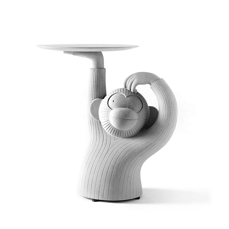 Moderne mooie 20 „bijzettafel witte ronde bijzettafel met dienblad aap bijzettafel Vensterafbeelding