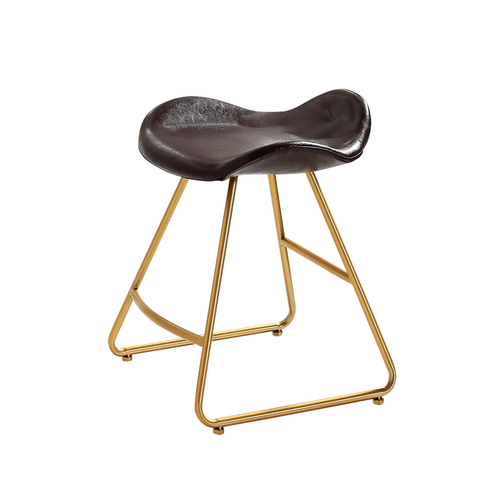 White Makeup Stool Vanity Stool Faux Leather Gold Legs window image