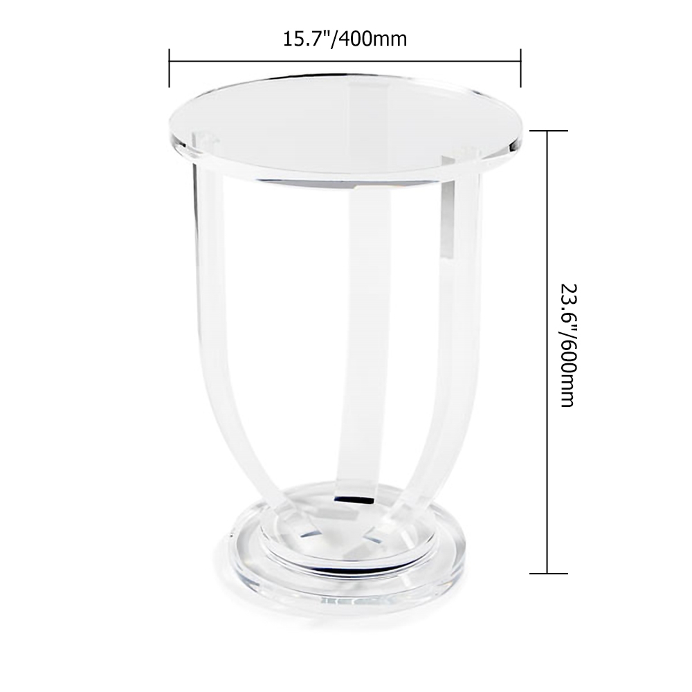 Modern Clear Round End Table Acrylic Side Table window image