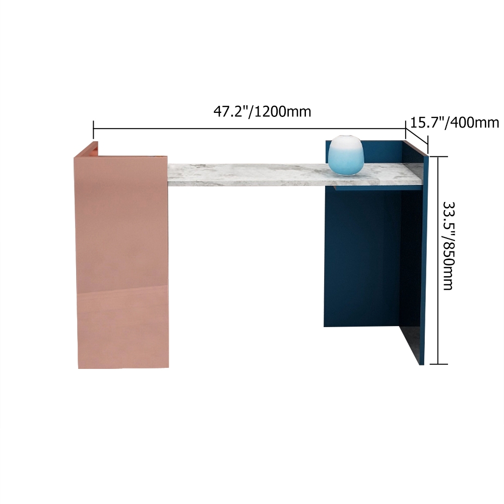 47.2" Modern Console Table with Sintered Stone Top Metal Frame window image
