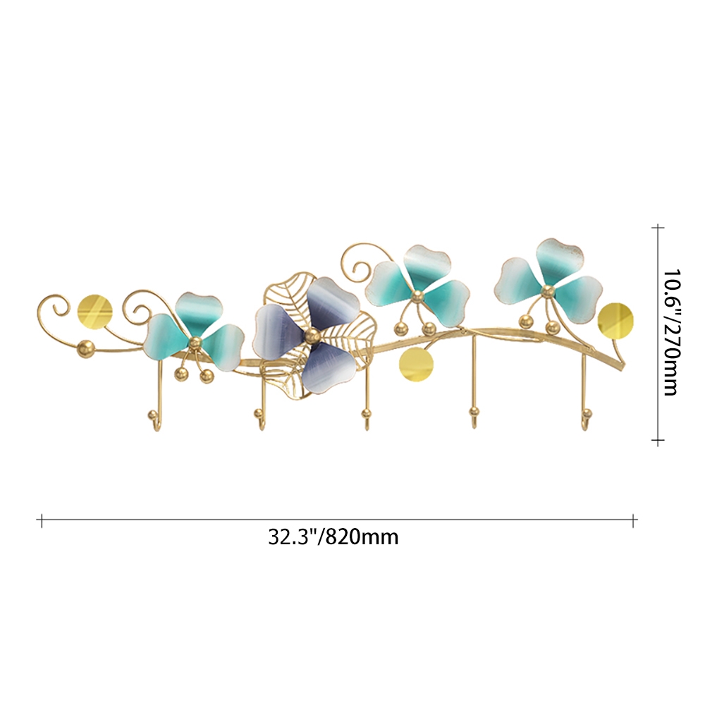 Porte-manteau mural contemporain Clover en métal avec 4 crochets image de fenêtre