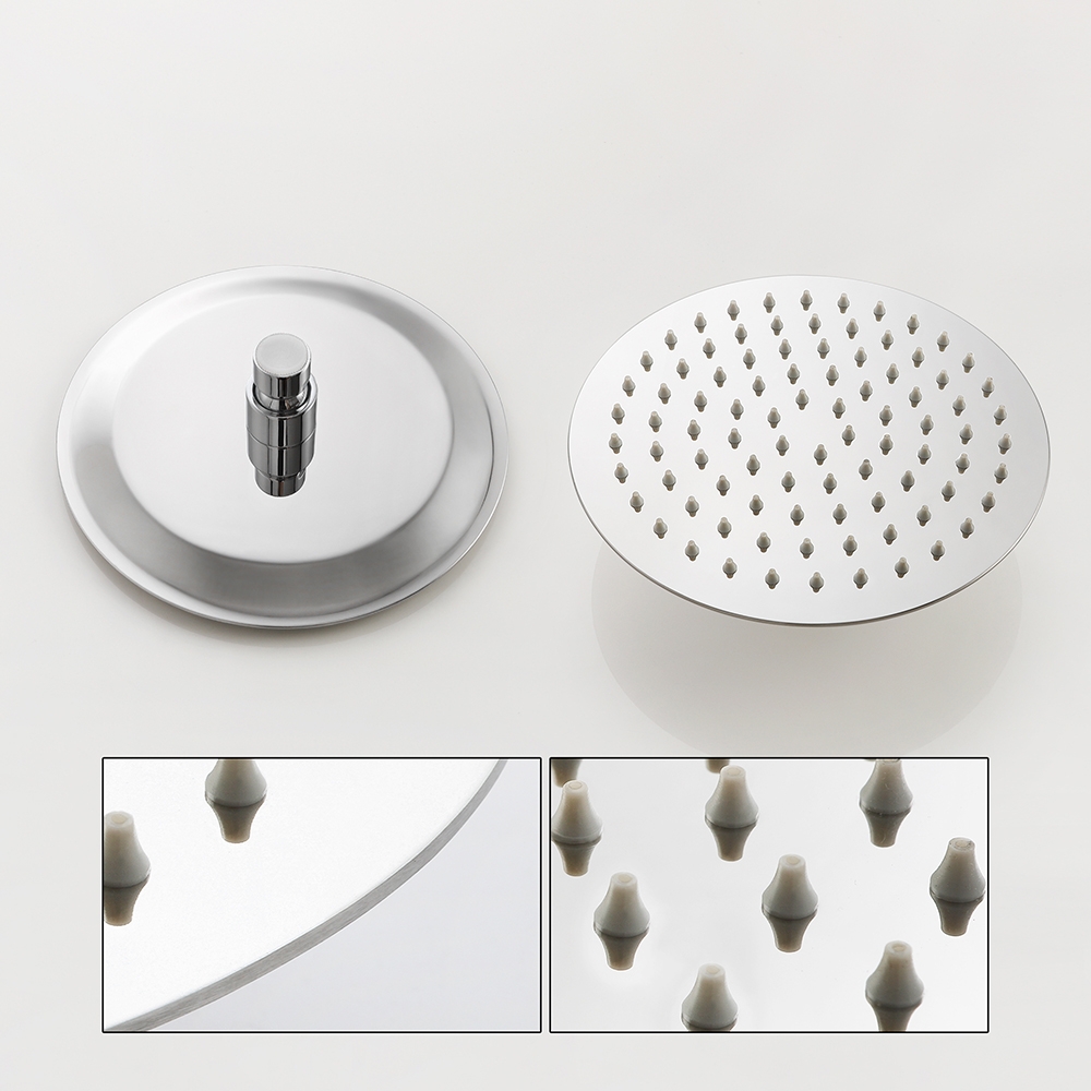 Ave Système de Douche à Effet Pluie avec Pomme de Douche de 8 Pouces et Douchette à Main Chrome image de fenêtre