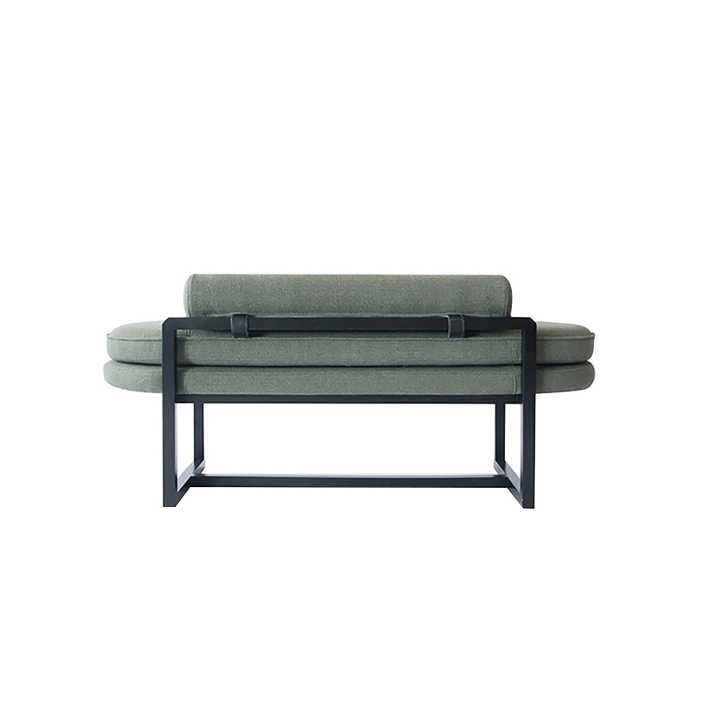 31.5" Green Modern Cotton&Linen Upholstered Bench in Cotton and Linen window image