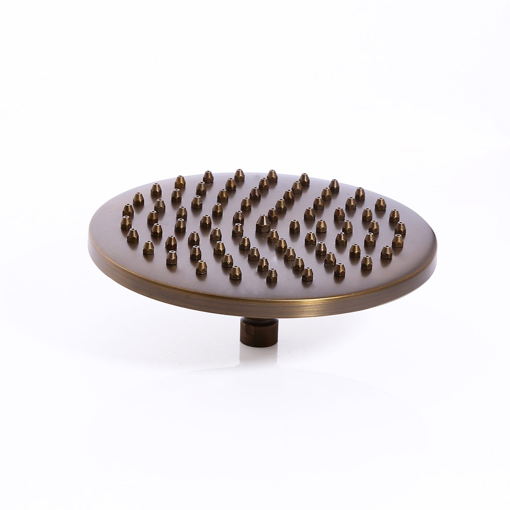 Brewst Antique Brass Ceiling Rain Shower Head Only Wall-Mount Shower System & Single Lever window image