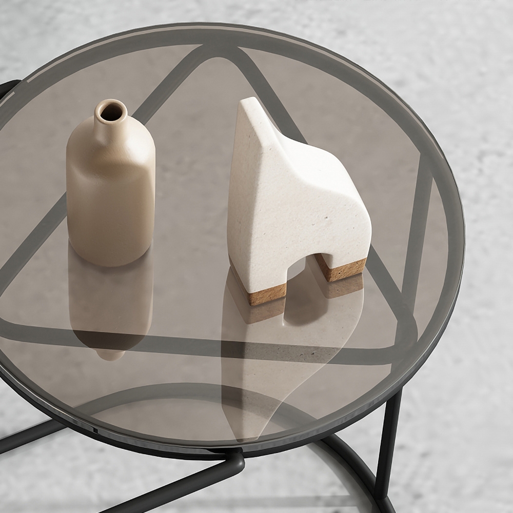 Modern Metal Side Table Black Side Table with Newspaper Rack window image