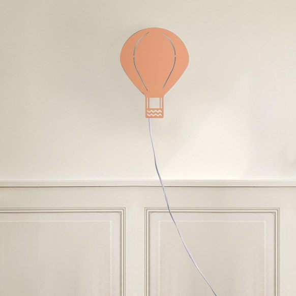 Modern Creative Plug-In Wall Light with Switch Balloon Kids Lighting in Orange window image