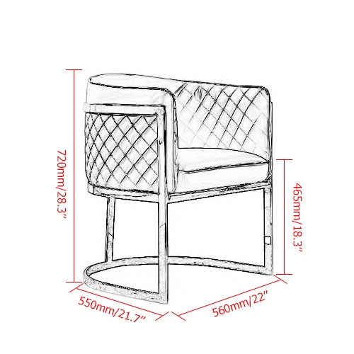 Club Chair Orange&Gray Faux Leather Barrel Chair Rose Gold Accent Chair Luxurious Chair window image