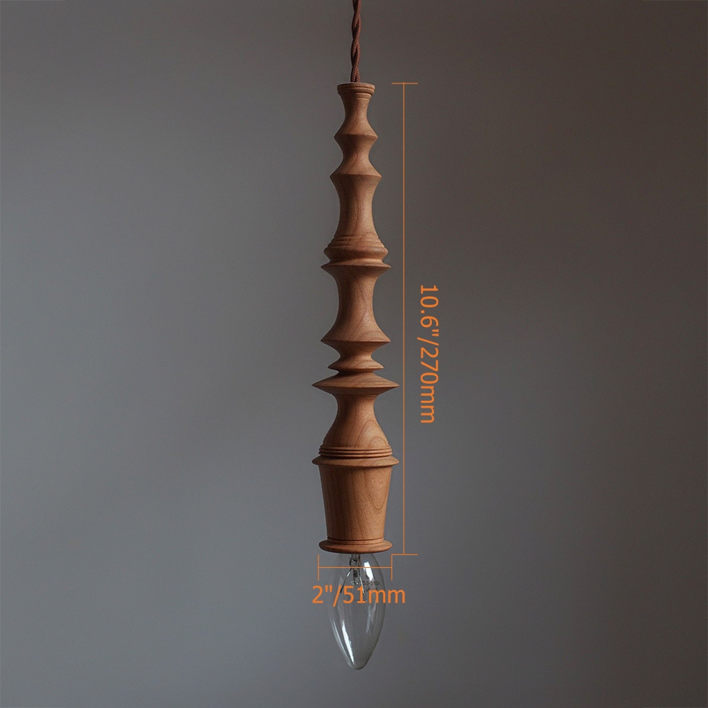 Wood Pendant Light Stylish Mini 1-Light Walnut Style D window image