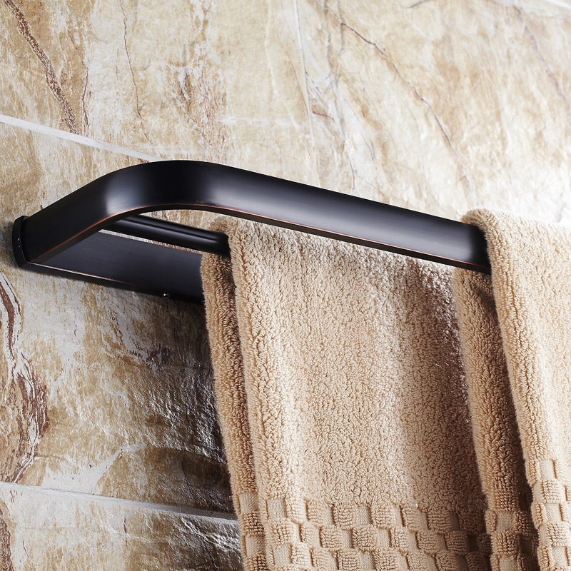 Classy 575mm Barre Double Porte-serviette Mural Bronze Antique en Laiton Massif image de fenêtre