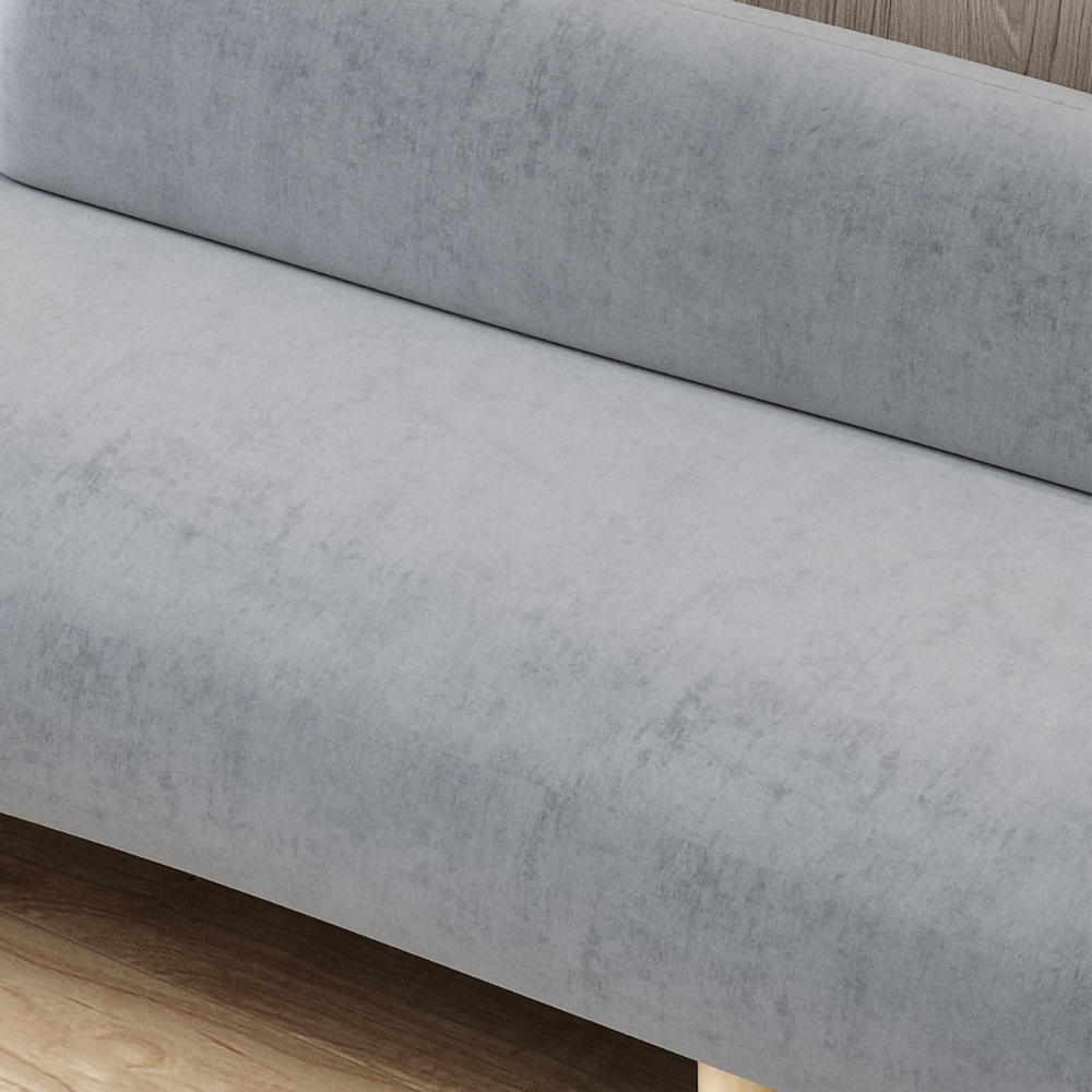 Modern 2400mm Upholstered Sofa Grey Velvet Couch 4-Seater Sofa Armless Sofa window image