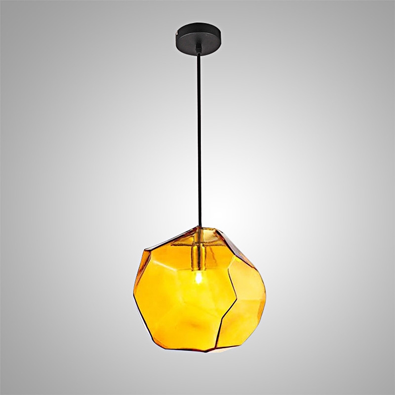 Creative Stone 1-Licht Mini Bunte Glas-Pendelleuchte in Bernstein Schaufensterbilder