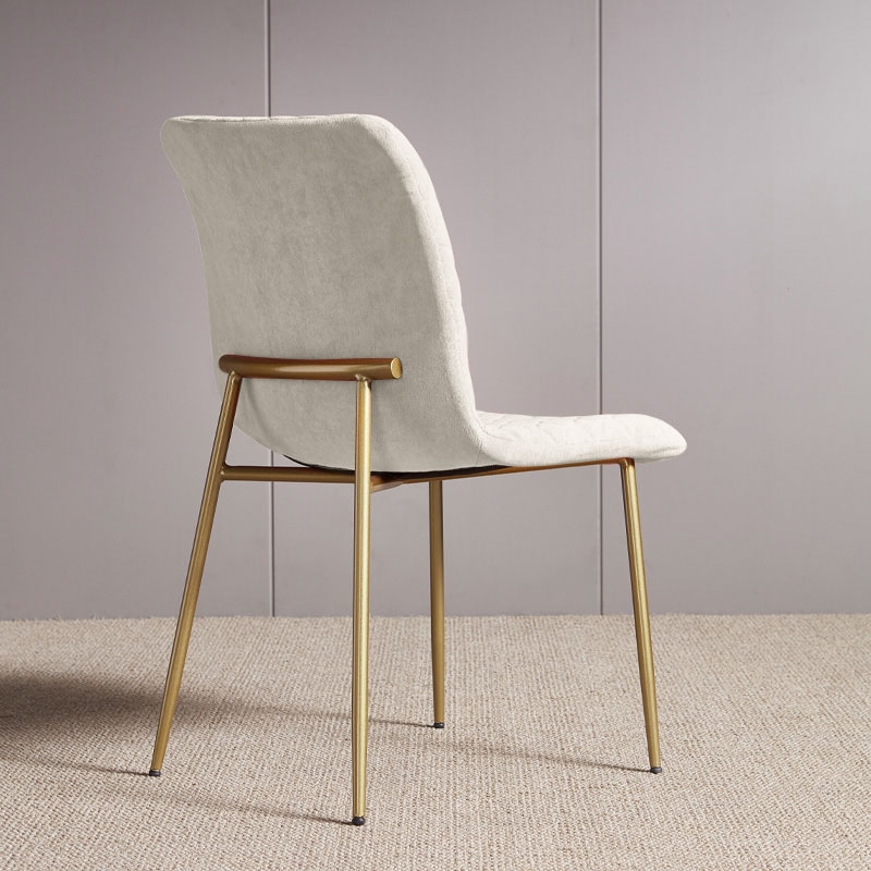 Upholstered Dining Chair White Velvet Dining Chair Gold Legs Side Chairs Set of 2 window image