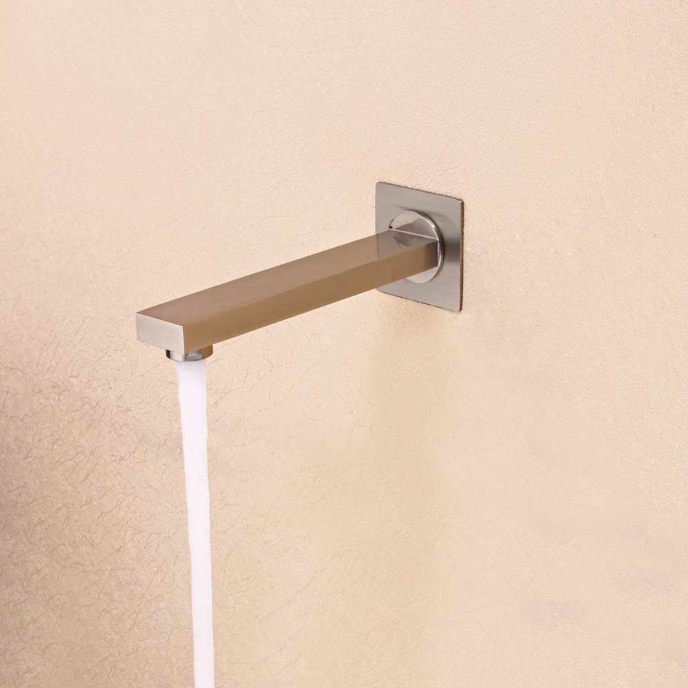 Contemporary 16X32 Inches Brushed Nickel Wall Mounted LED Thermostatic Rainfall Shower System with Hand Shower & Tub Spout window image