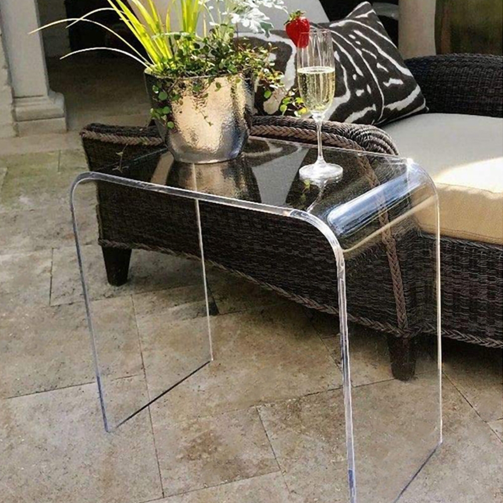 Acrylic Rectangular Clear End Table Simple Small Table Modern Side Table window image