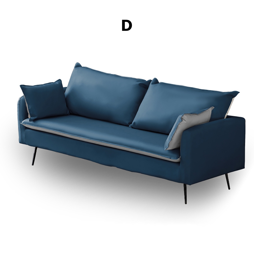 Canapé rembourré moderne en cuir 1680 mm avec pieds en métal noir, oreiller inclus image de fenêtre