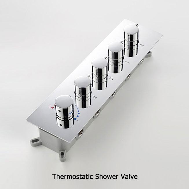 Contemporary Stylish Rain & Waterfall Wall Mount Shower System with Handhled Shower 4-Function Standard Shower Mixer Valve Polished Chrome window image