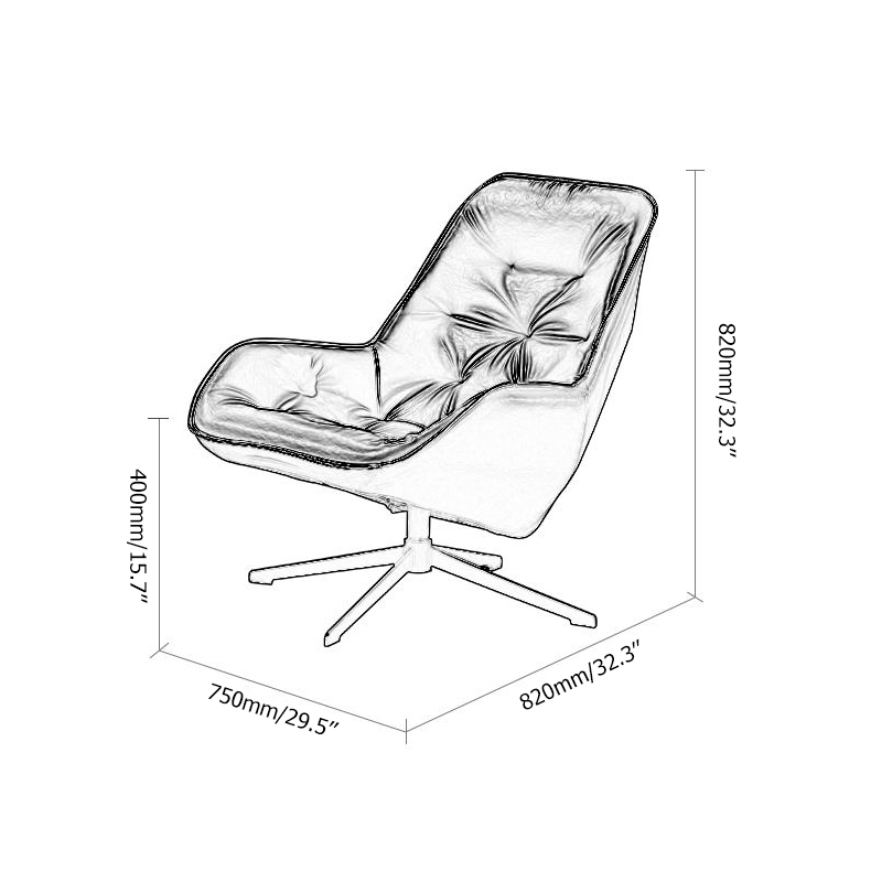 Swivel Wingback Chair Swivel Armchair Tufted Chair Orange Faux Leather Accent Chair Metal Frame window image