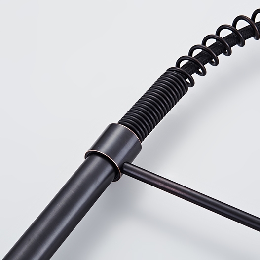 Robinet de cuisine en laiton noir antique avec poignée à levier unique et double fonction image de fenêtre