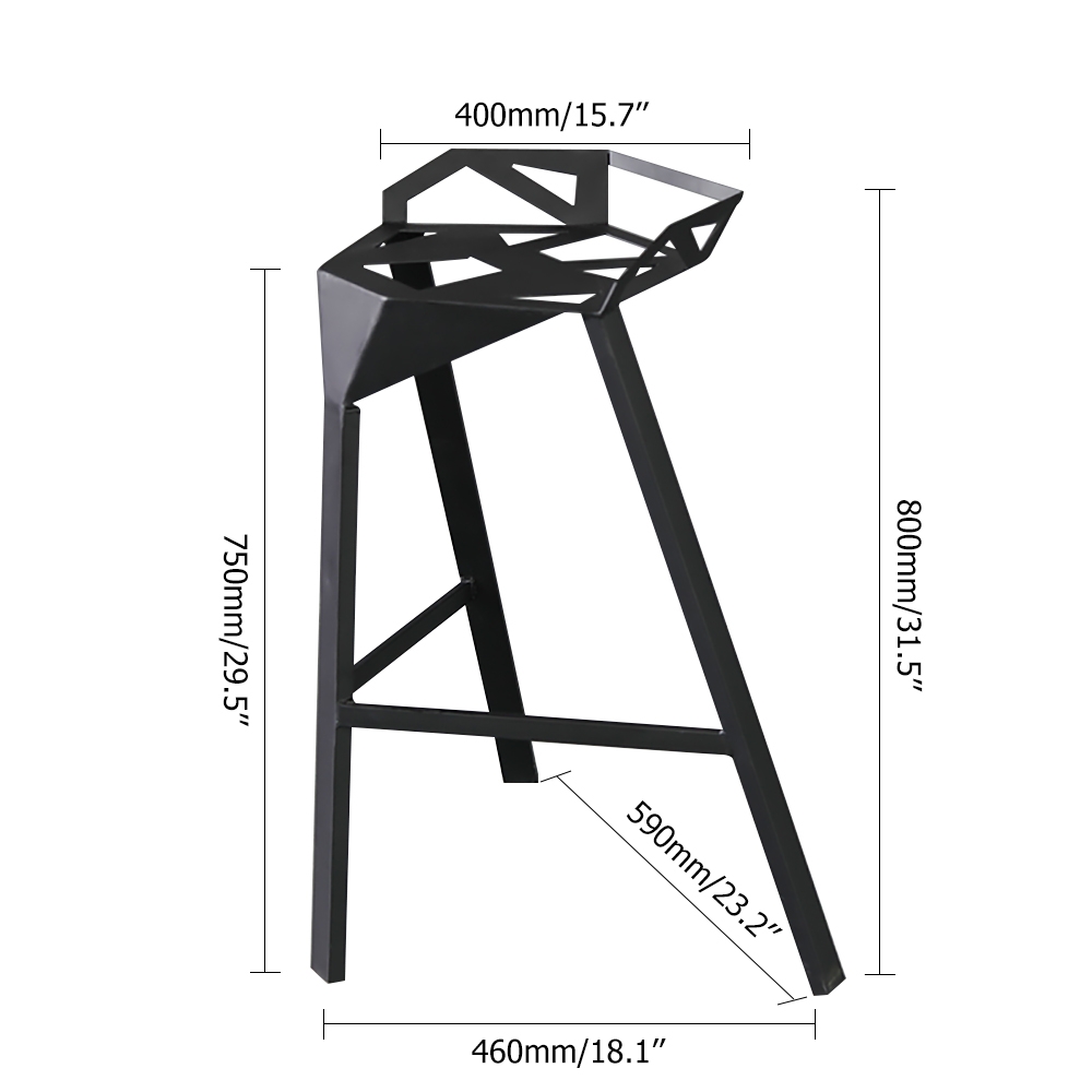 Industrial Metal Bar Stool with Special Hollow-out Struction Retro Chair window image