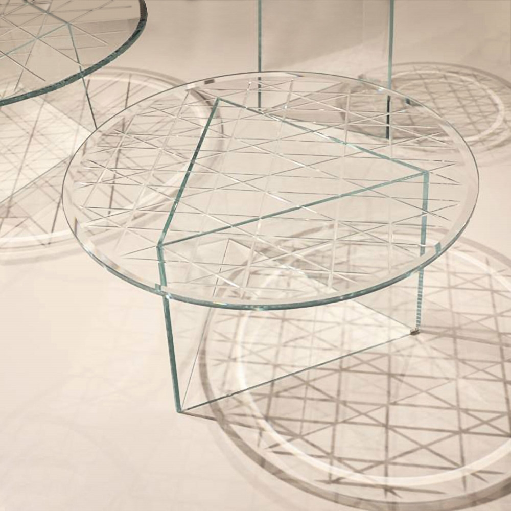 Acrylic End Table Clear Round Coffee Table Modern Accent Table Lucite Coffee Table window image