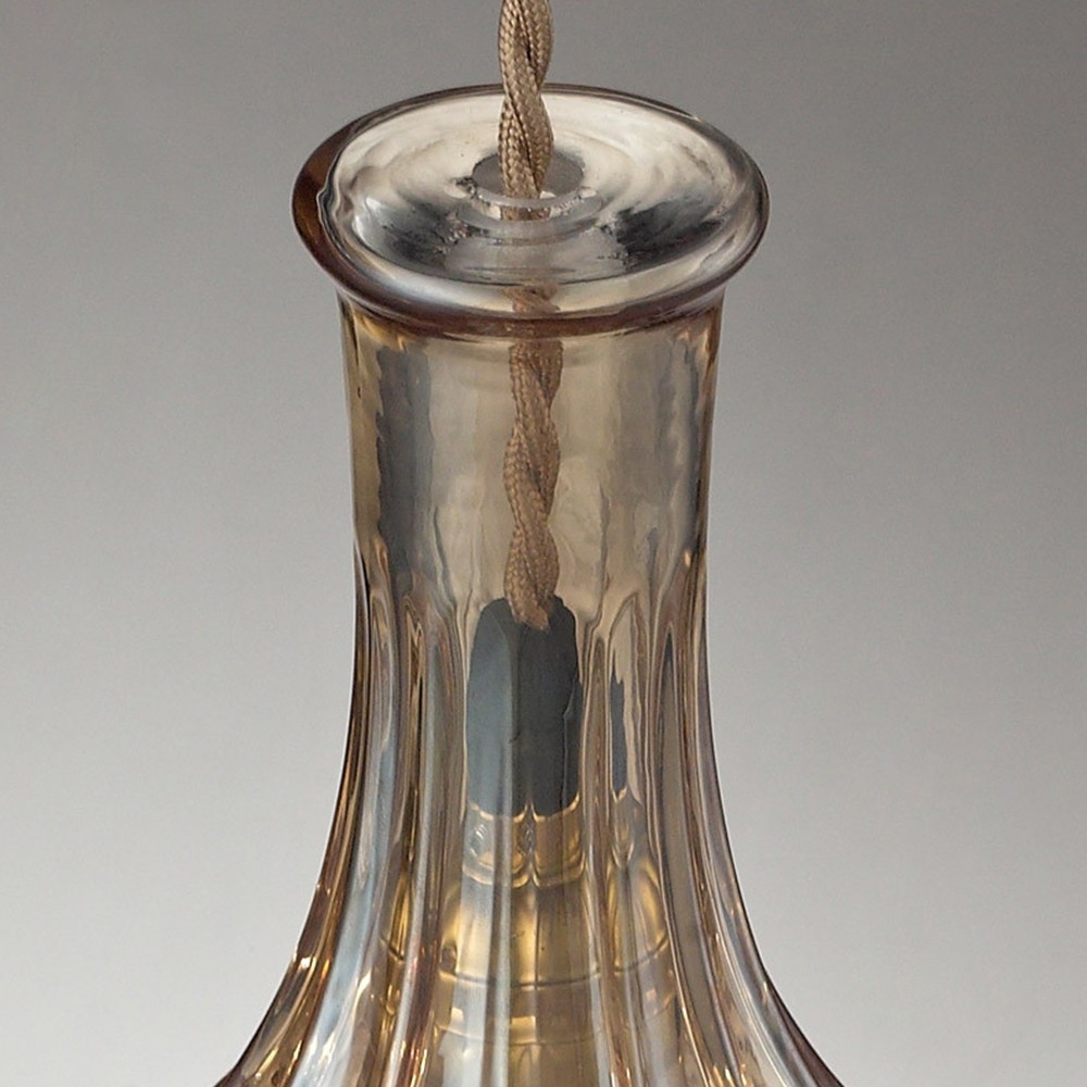 Gloria Vintage Decanter Amber Bottle Glass Shade Pendant Light 1-Light window image