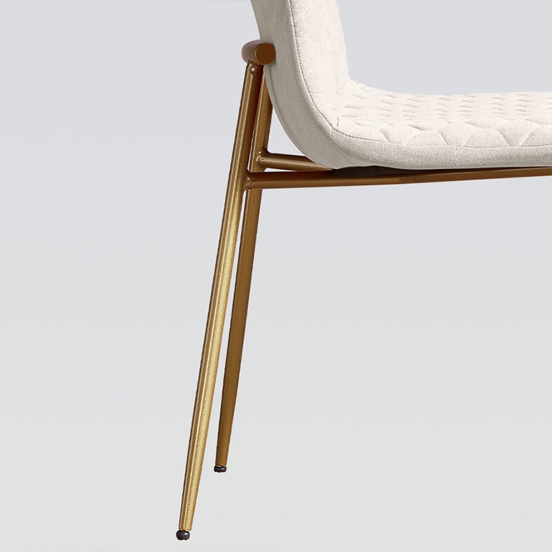 Upholstered Dining Chair White Velvet Dining Chair Gold Legs Side Chairs Set of 2 window image