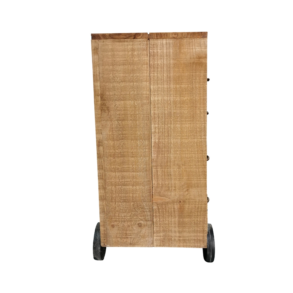 50" Cedar Sideboard Wheel Farmhouse Reclaimed Wood Kitchen Cabinet of Drawers in Large