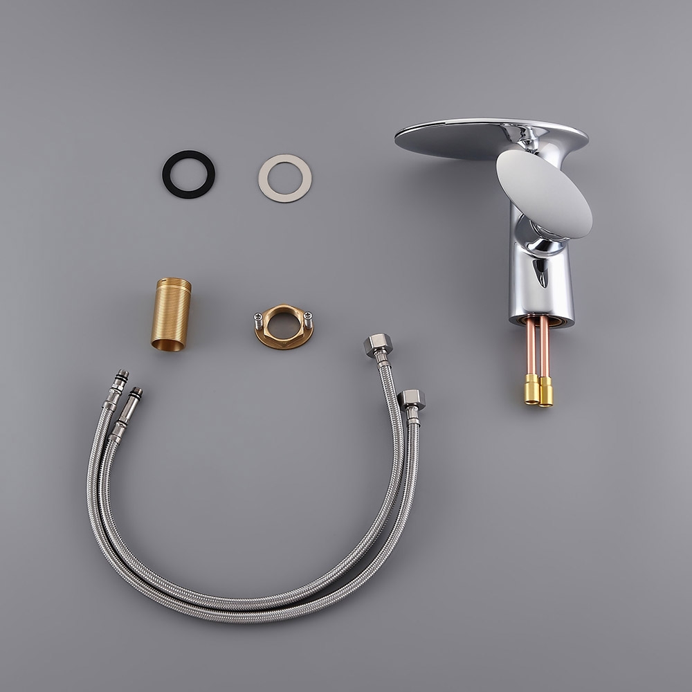 Pene Stylish Single Handle Polished Chrome Waterfall Bathroom Basin Tap Solid Brass window image