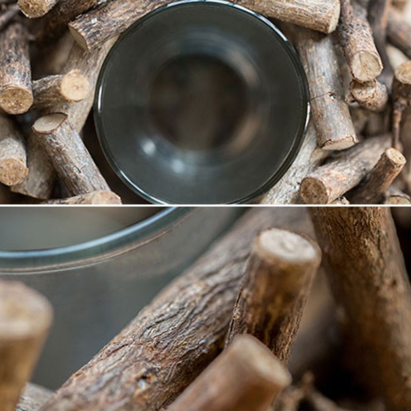 Vintage Rustic Style Solid Wood Decorative Candleholder Multi Twigs Bird Nest Shape Glass Tealight Holder Set of 3 window image