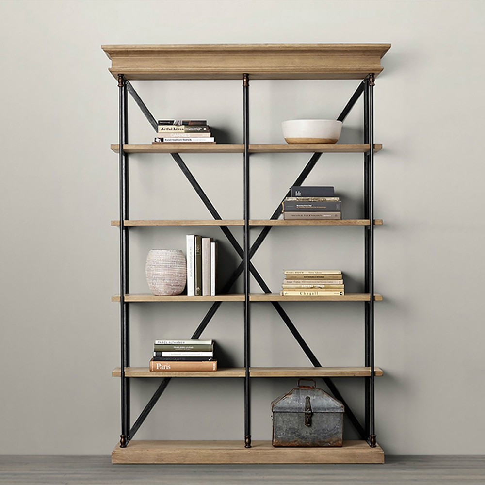 78.7" Farmhouse Freestanding 5-Tired Etagere Bookshelf window image