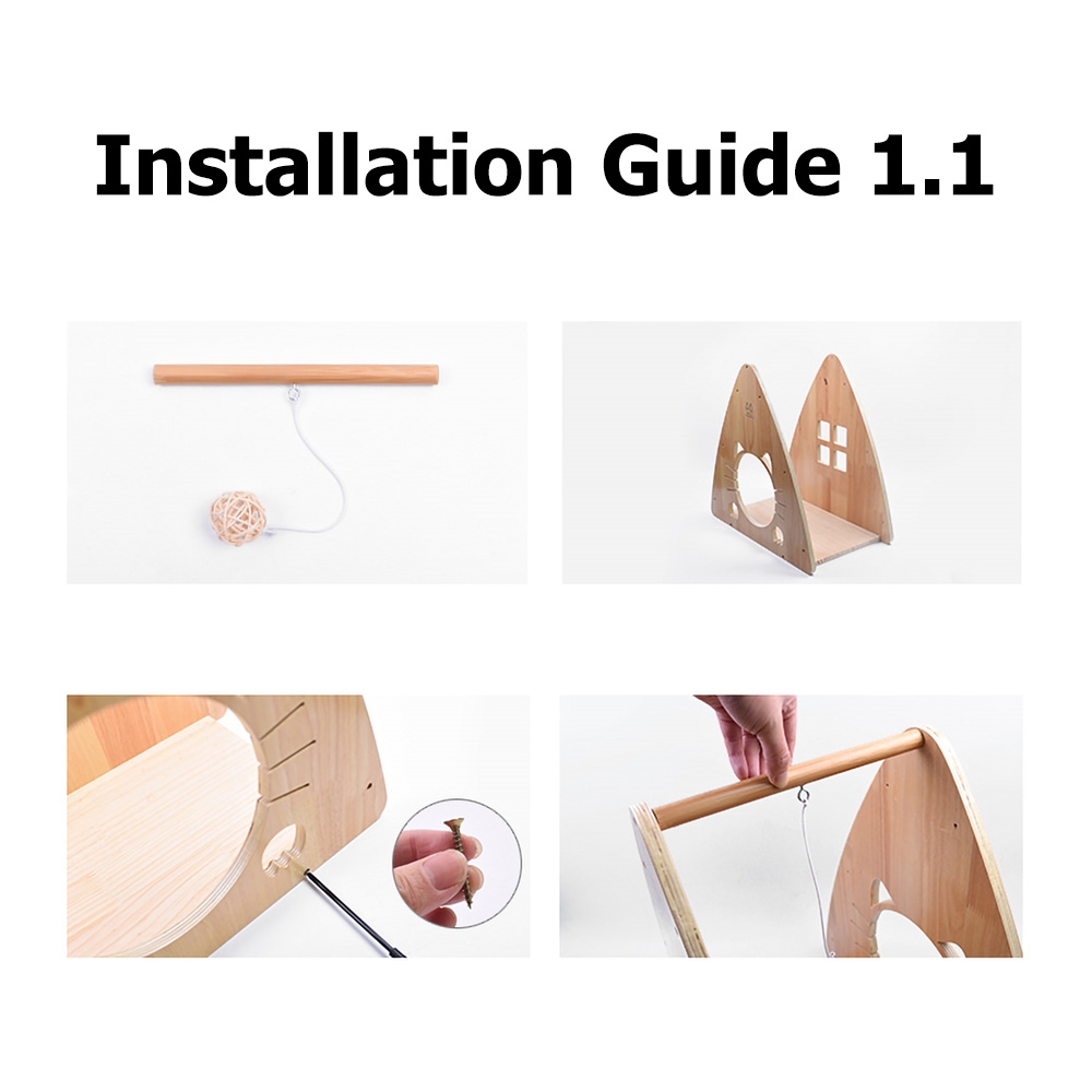 540mm Triangle Cat Bed Portable Cat Cave with Crawl Scratch window image